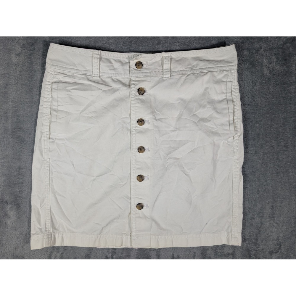 Tommy Hilfiger Womens White Cotton Button Front Preppy Casual Mini Skirt Size 0‎